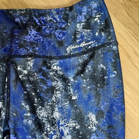 Eddie Bauer Womens High Rise Leggings Yoga Workout Pants Small Black Blue Gray - Picture 2 of 10